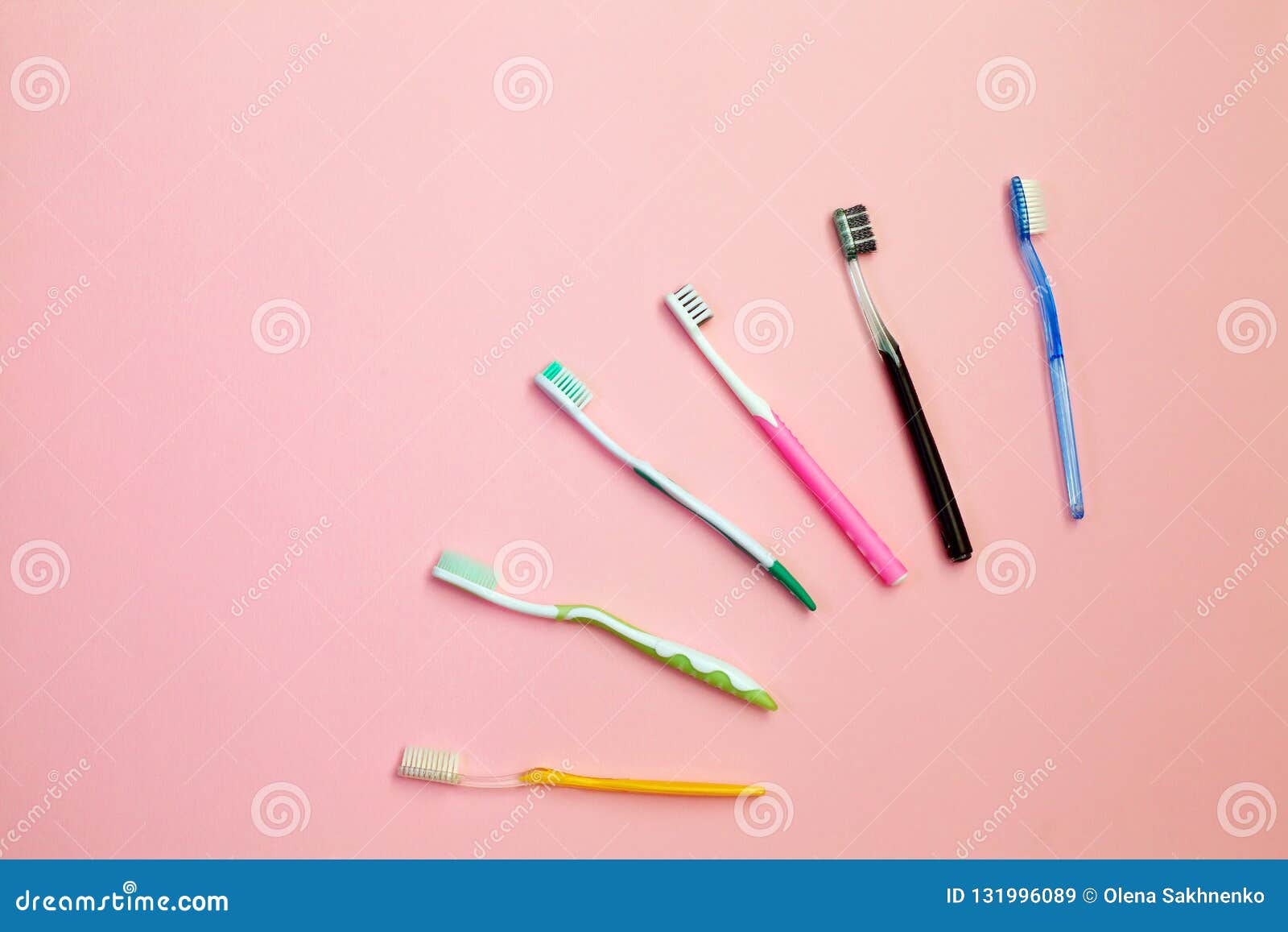 Toothbrushes on Pink Background Stock Image - Image of medicine, oral ...