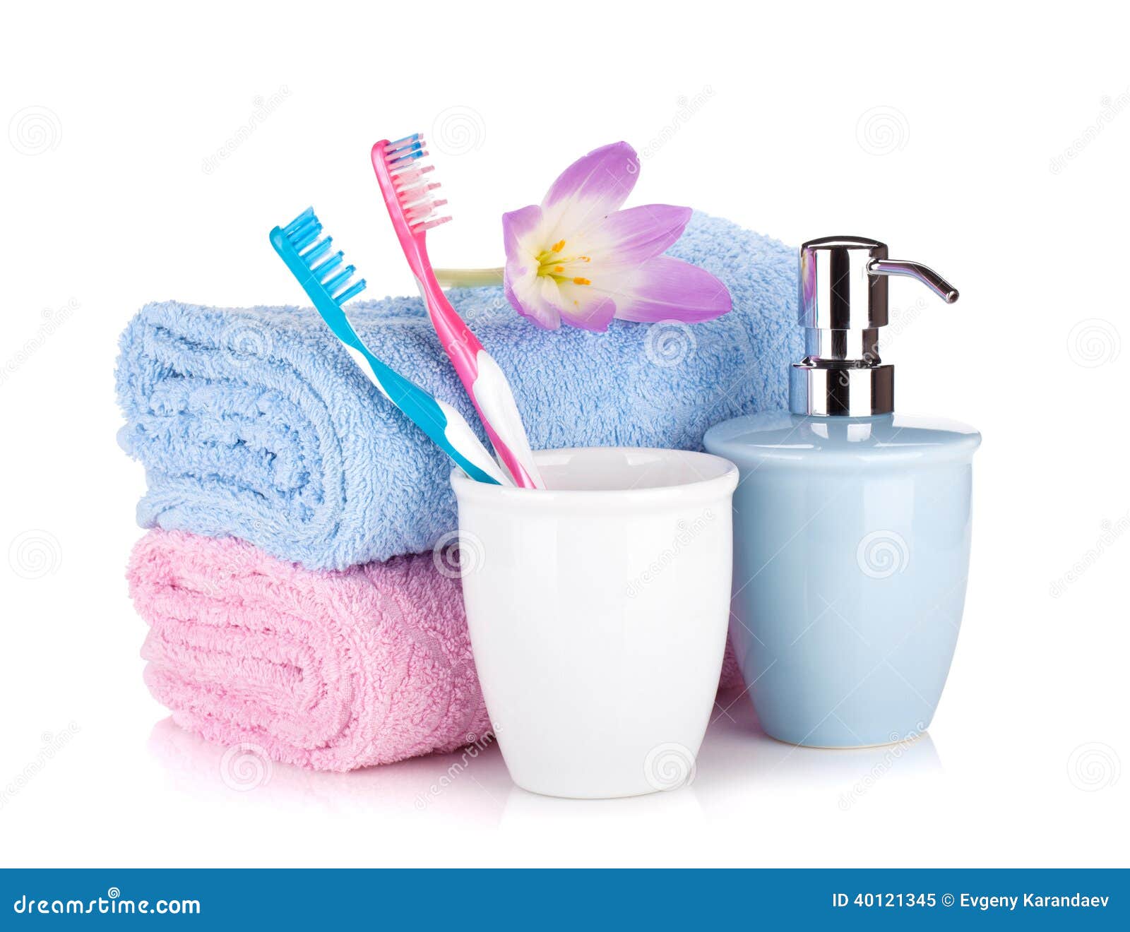 Toothbrushes, Soap and Two Towels Stock Image Image of liquid, beauty