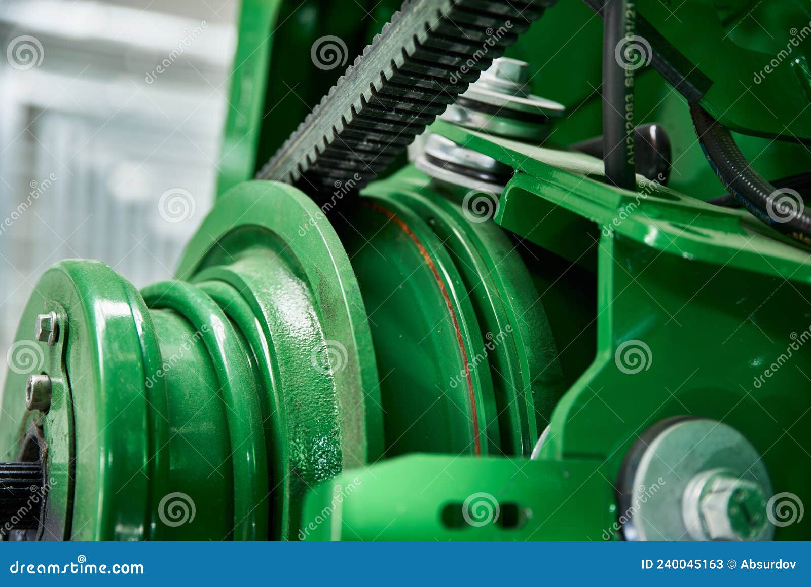 Toothed Belt of a Belt Drive on a Tractor Stock Image Image of iron