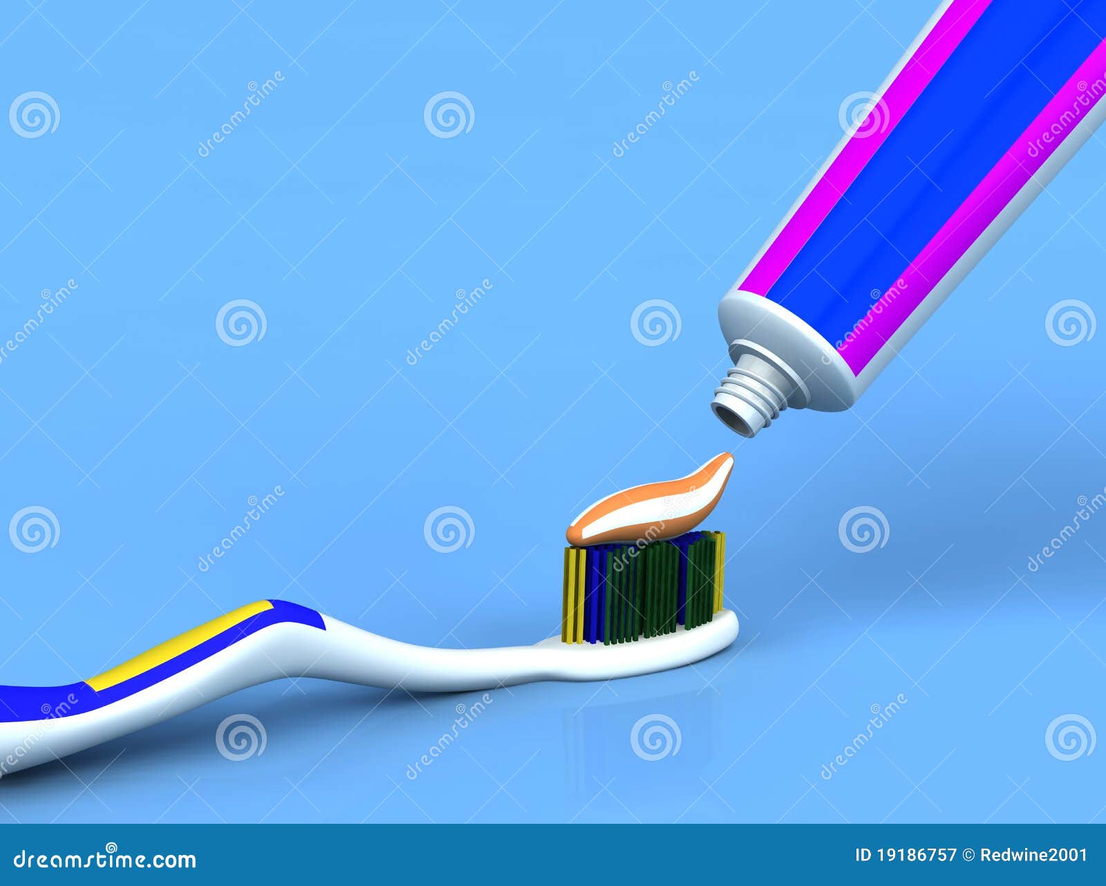 Toothpaste and brush stock illustration. Illustration of cream 19186757