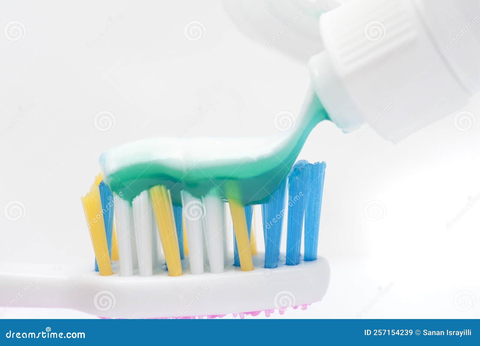 Toothpaste and brush stock image. Image of brush, toothpaste 257154239