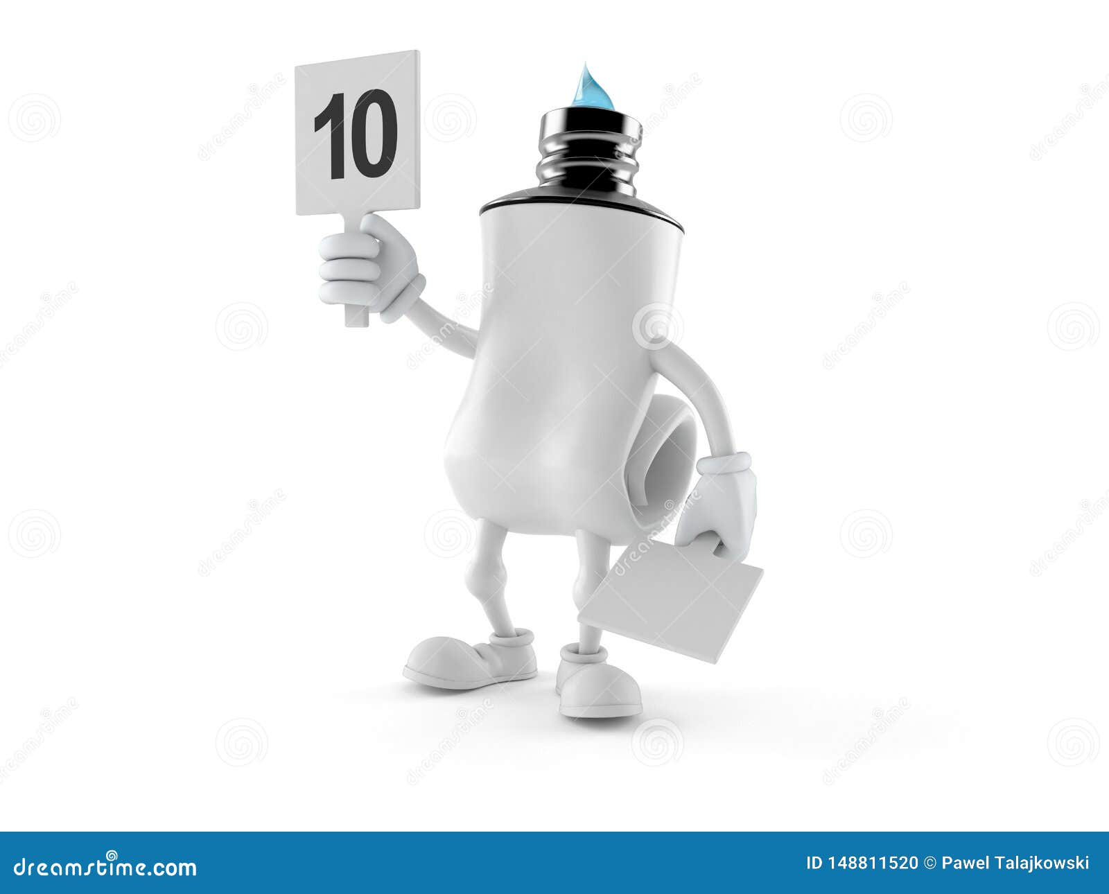 Toothpaste Character with Rating Number Stock Illustration