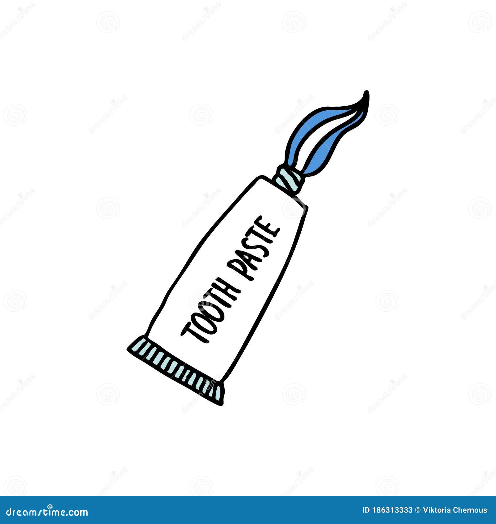 Toothpaste Doodle Icon, Vector Illustration Stock Illustration