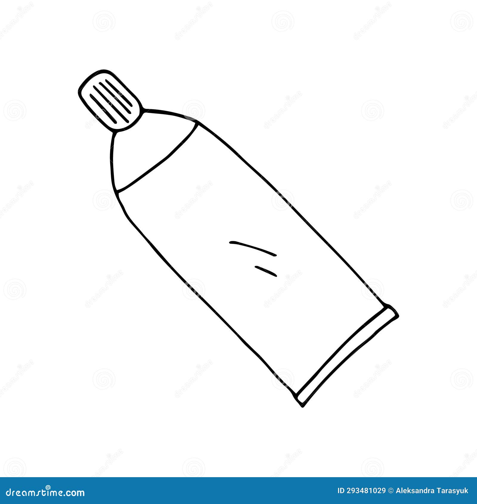 Toothpaste Doodle Vector Illustration Isolated on White Stock Vector