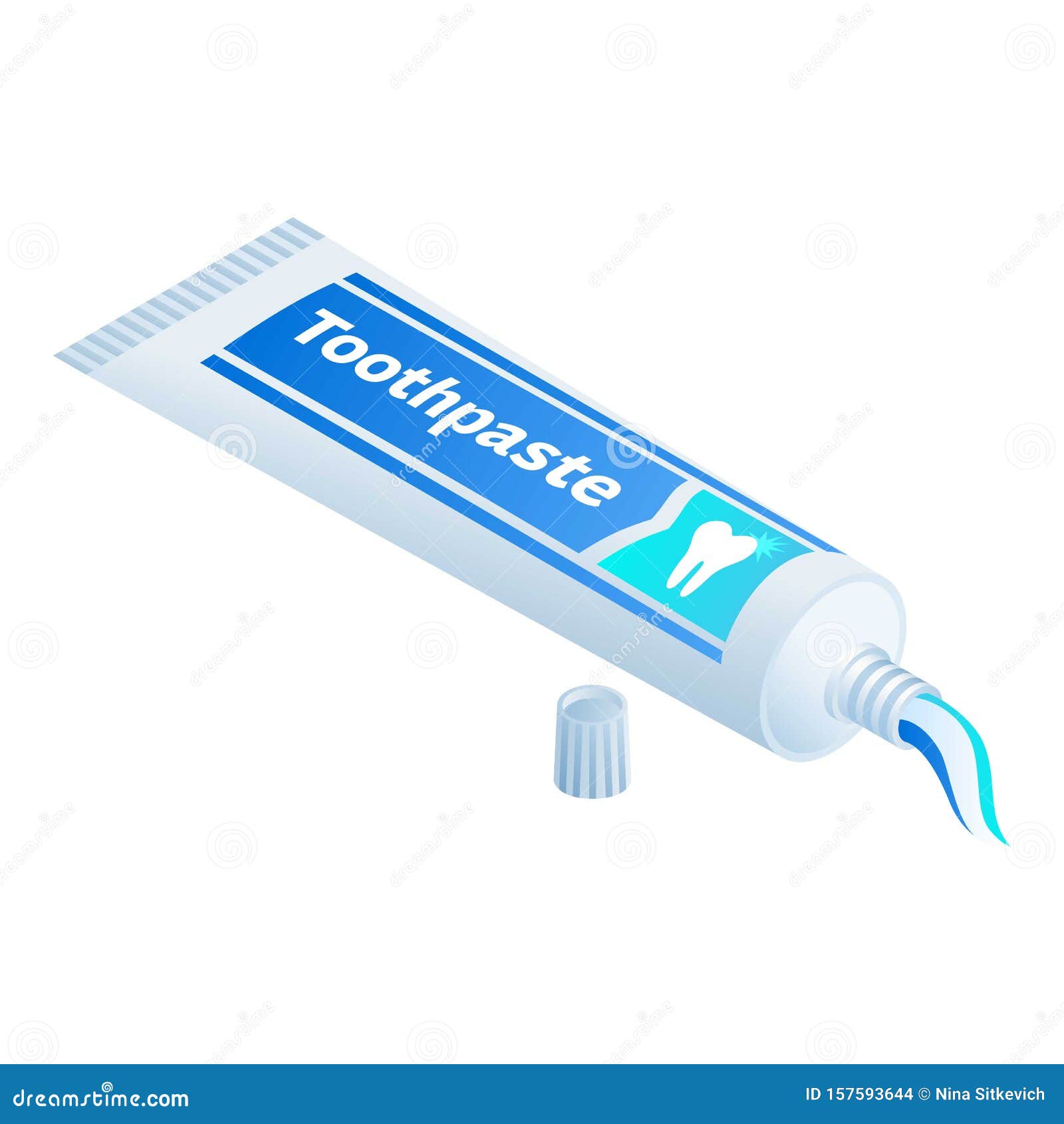 Toothpaste Icon, Isometric Style Stock Vector Illustration of dentist