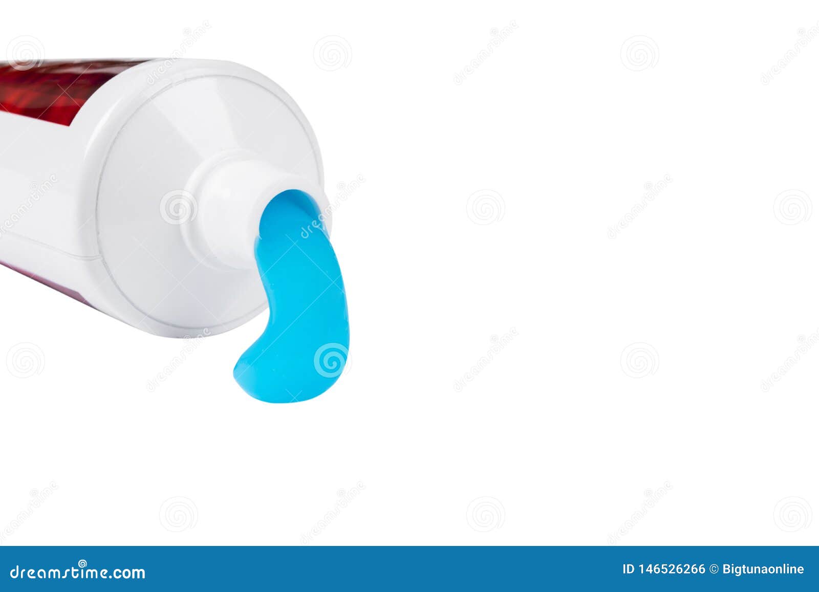 Toothpaste Isolated on White Background. Tube of Blue Toothpaste