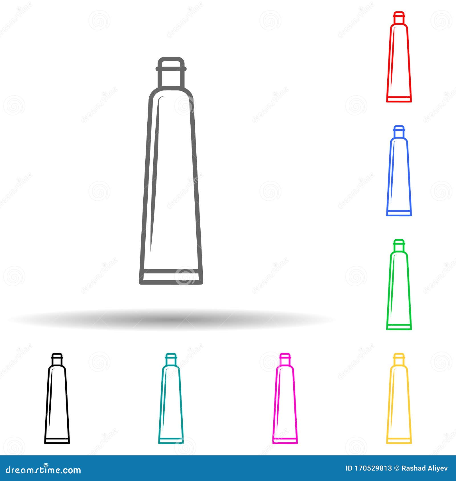 Toothpaste Multi Color Style Icon. Simple Thin Line, Outline Vector of