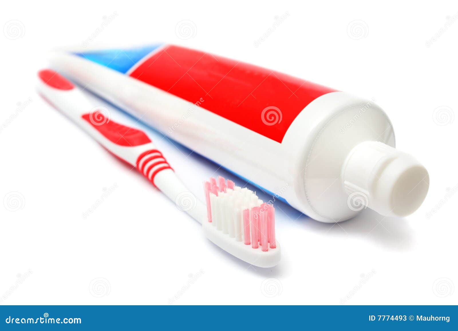 toothpaste and tooth brush