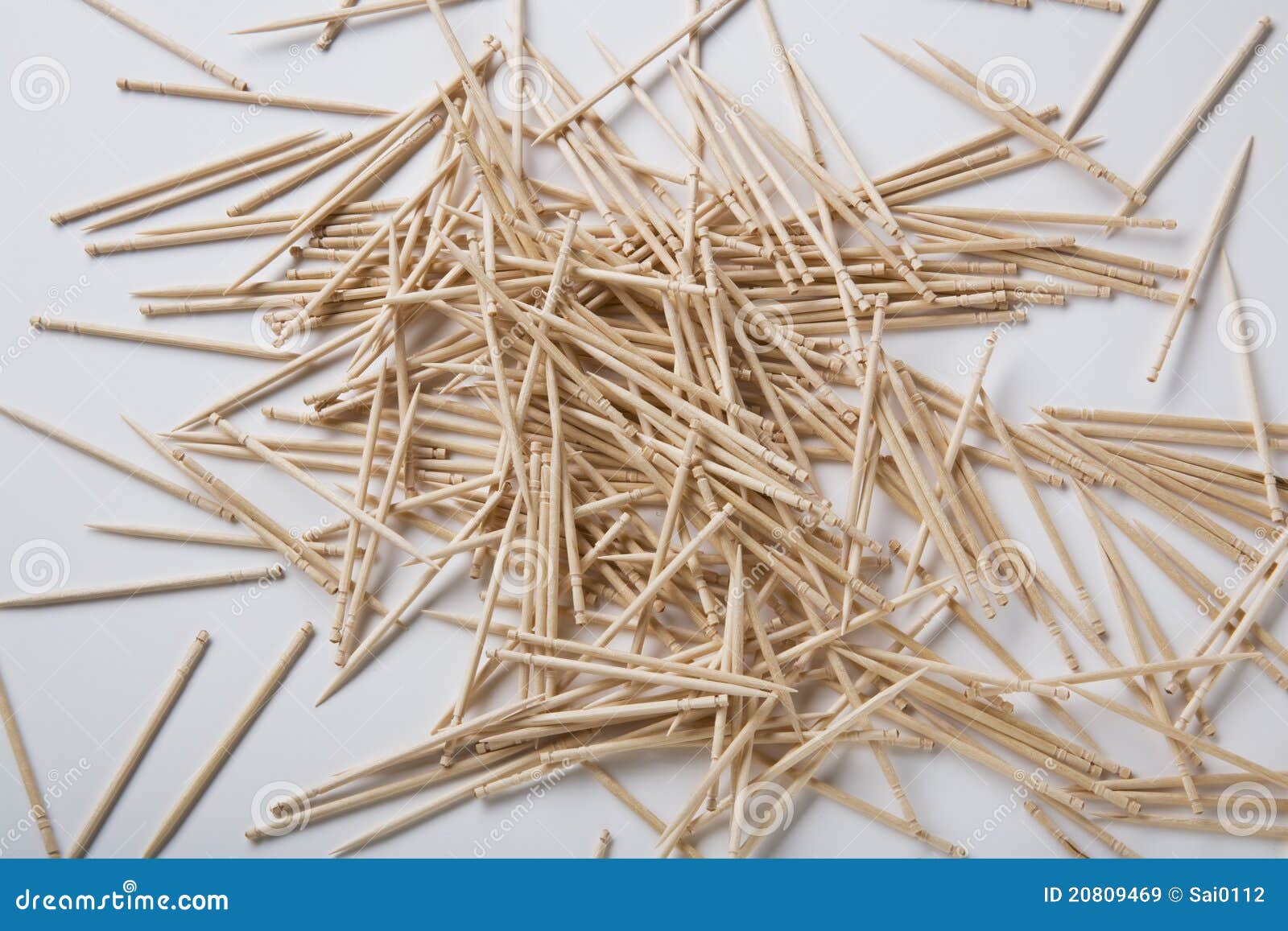 Toothpicks on a white background