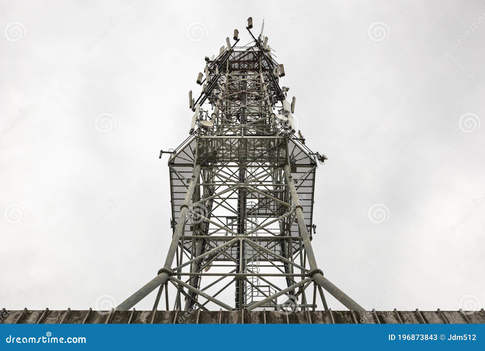 Top Of Antenna Used For Mobile Phones Cellular Radio Tower On A Cloudy Day Stock Image Image Of Industrial Operator 196873843