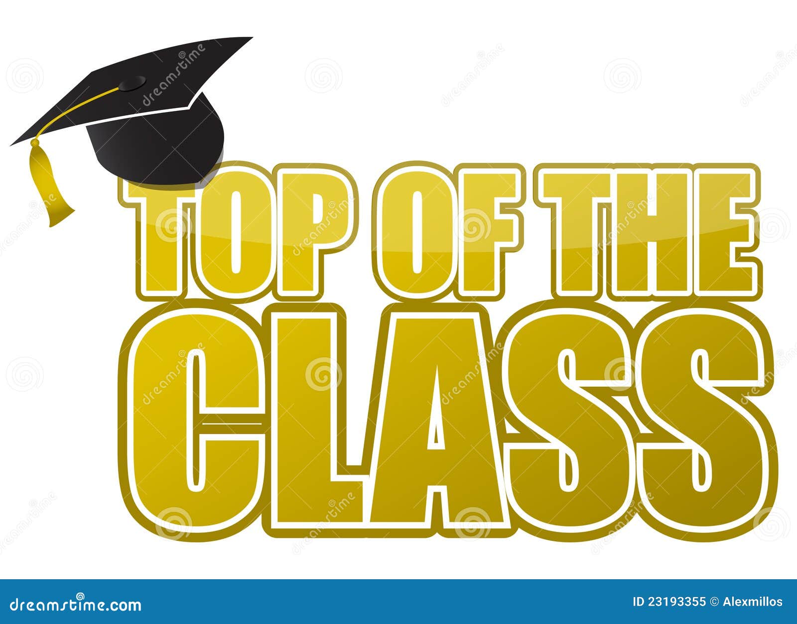 Top Of The Class Graduation Cap Illustration Stock Vector