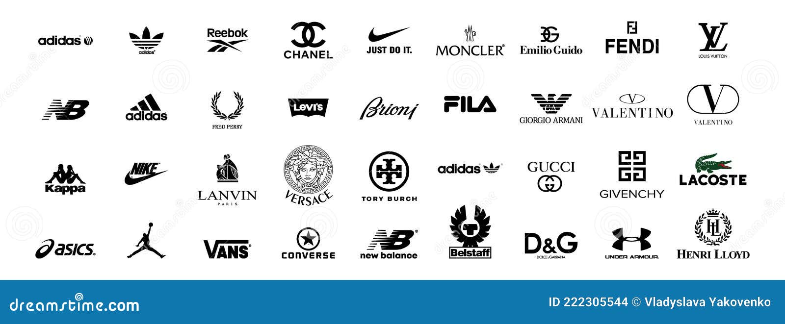 Clothing Brands Logos Stock Illustrations – 156 Clothing Brands Logos Stock  Illustrations, Vectors & Clipart - Dreamstime