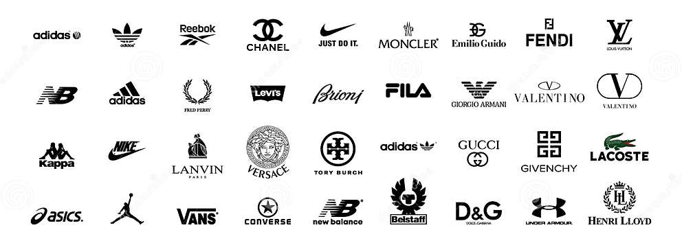 Top Clothing Brands Logos. Set of Most Popular Logo -adidas, New ...