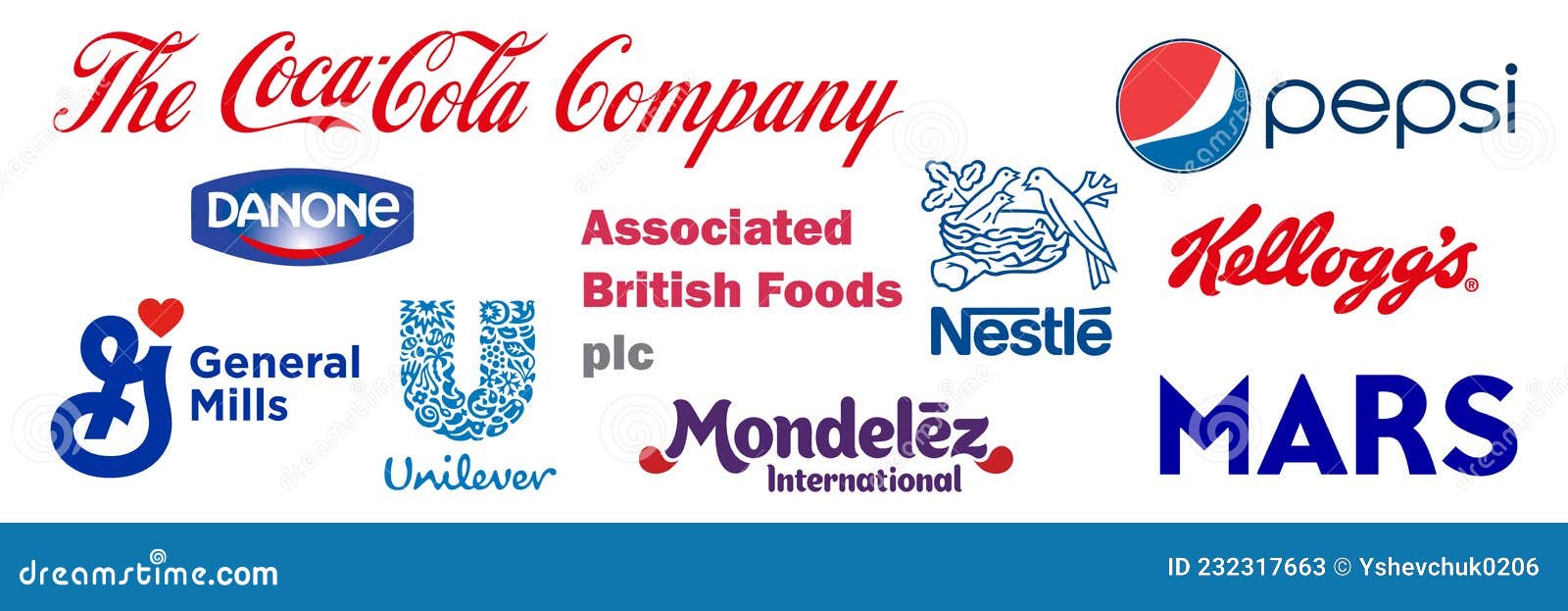 Top-10 Consumer Companies. Big of Food and Drink Products Editorial Stock - Illustration of beverage, 232317663