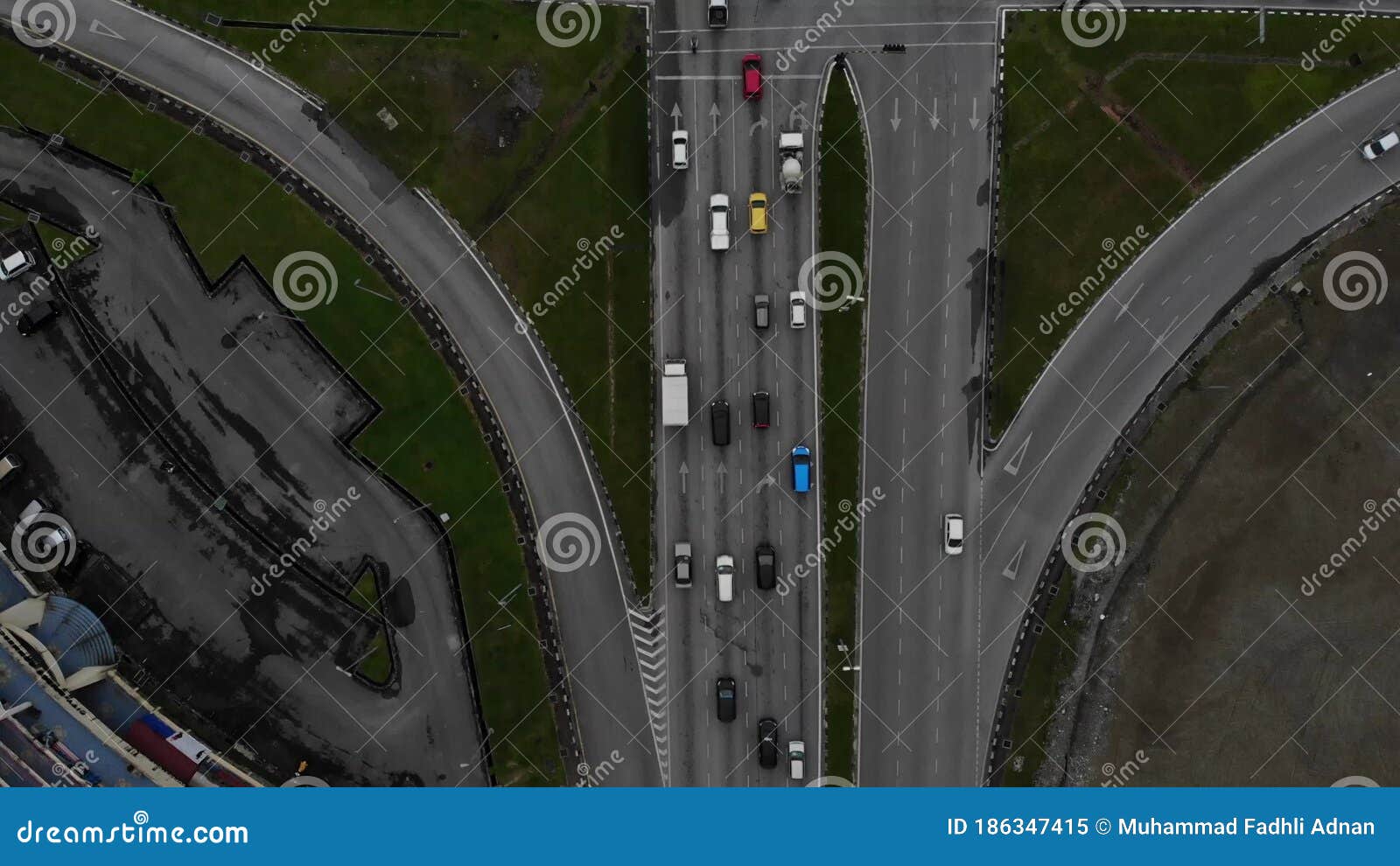 Top Down Aerial View of Road Intersection Stock Video - Video of