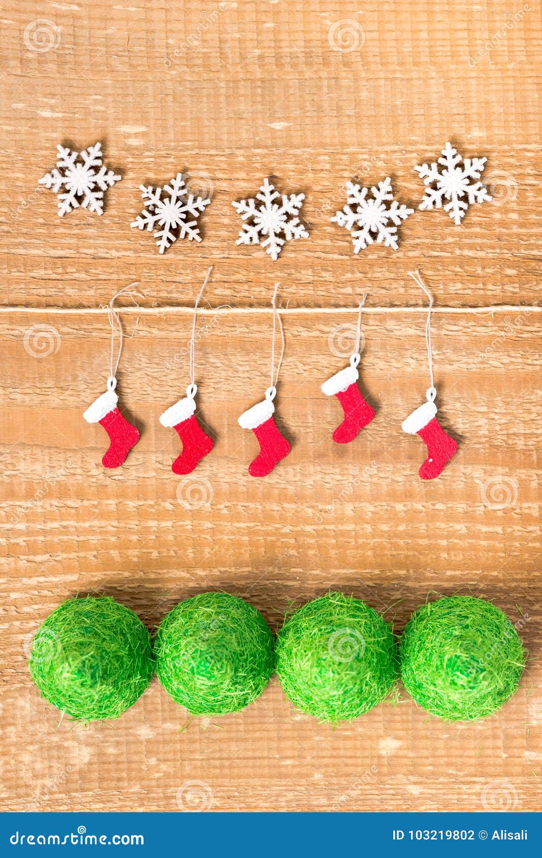 Top Down of Christmas Concept with Decorated Painted Santa Boots Stock ...