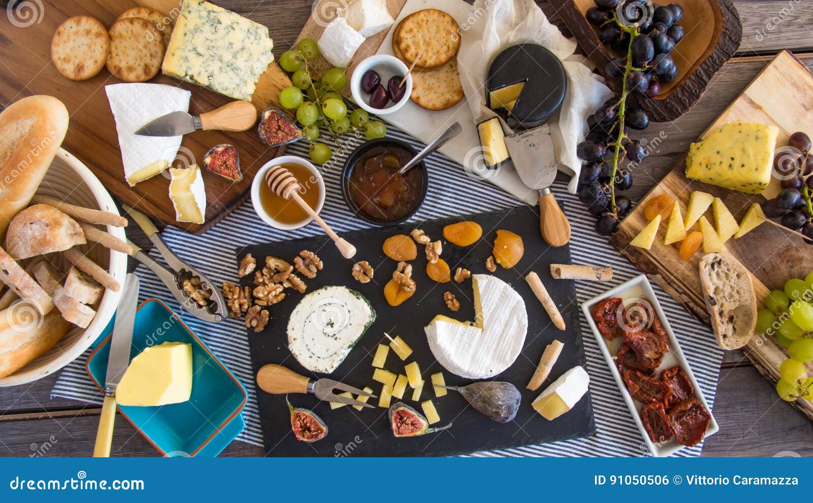 Assortment Of French Soft Goat Cheeses, Chevre Cendre, Cabecou Du