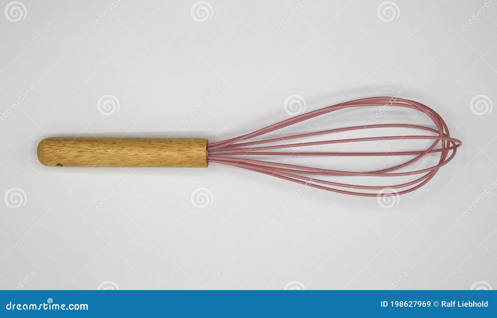 Whisk With Wooden Handle Isolated On White Stock Photo - Download