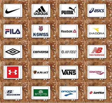 Top Famous Sportswear Companies Brands and Logos Editorial Photography ...