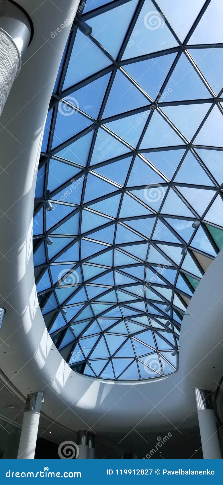 Top Glass Roof Of A Shopping Mall Stock Image Image Of