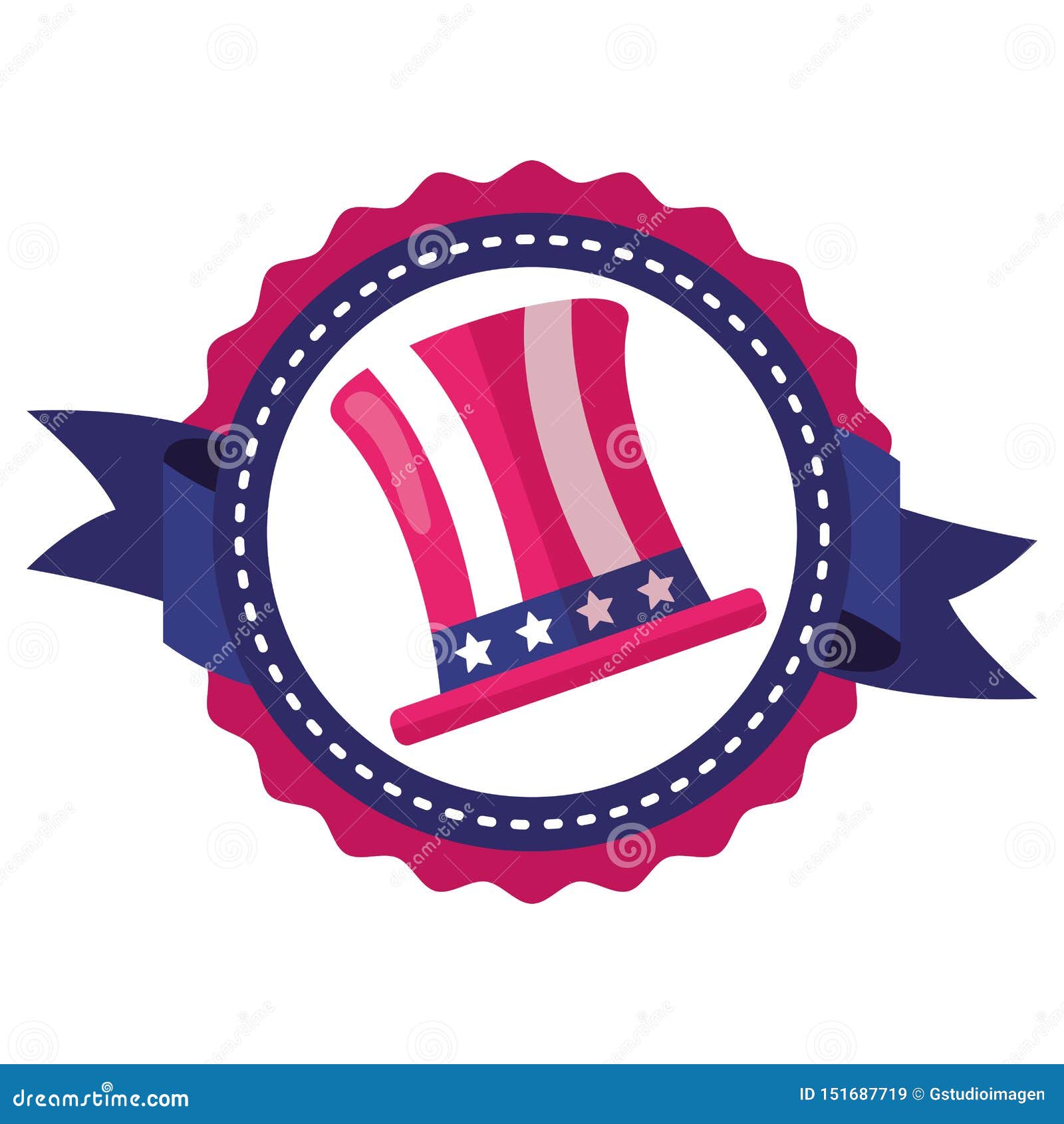Top hat with american flag stock illustration. Illustration of symbol ...