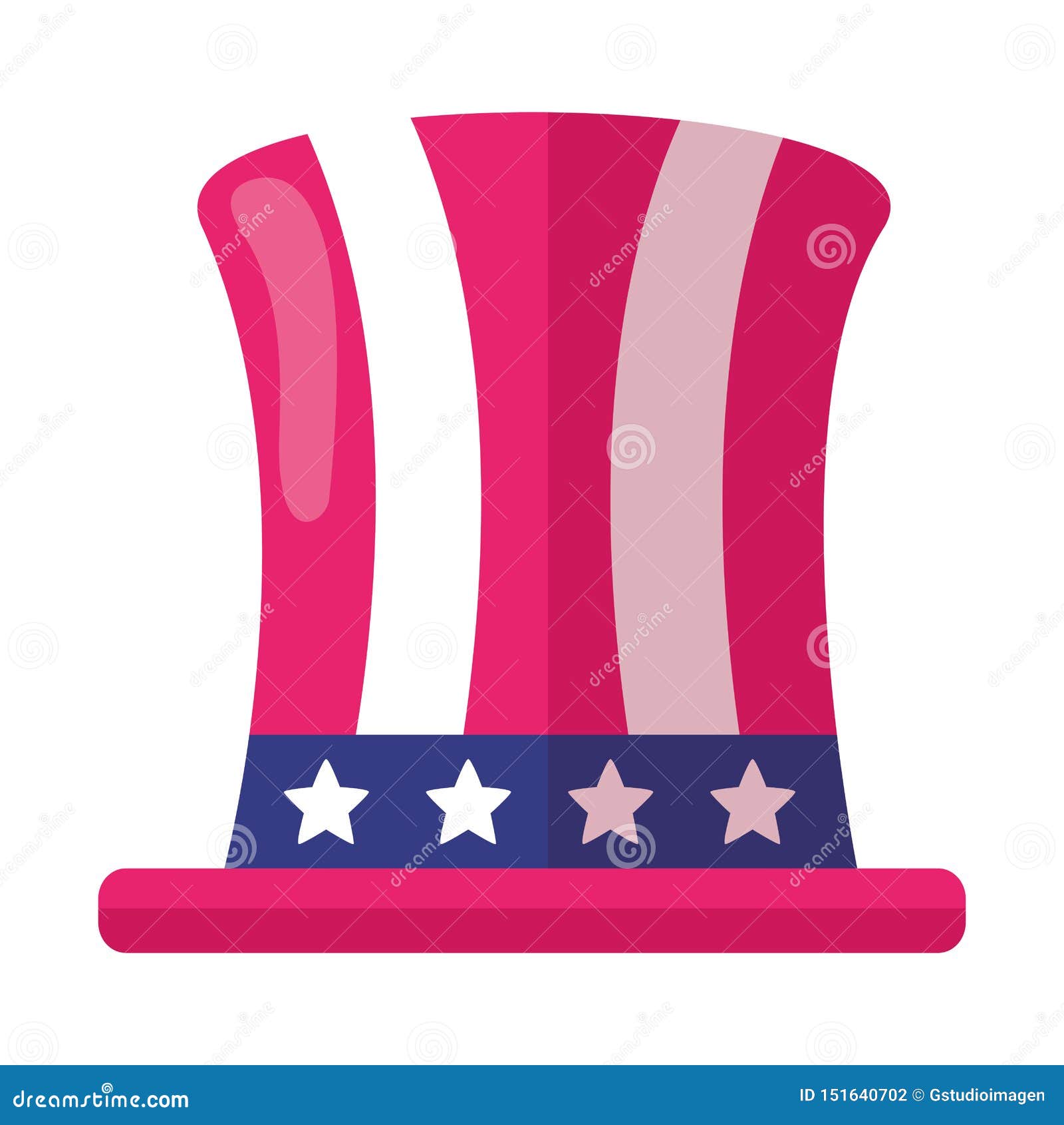 Top hat with american flag stock illustration. Illustration of ...