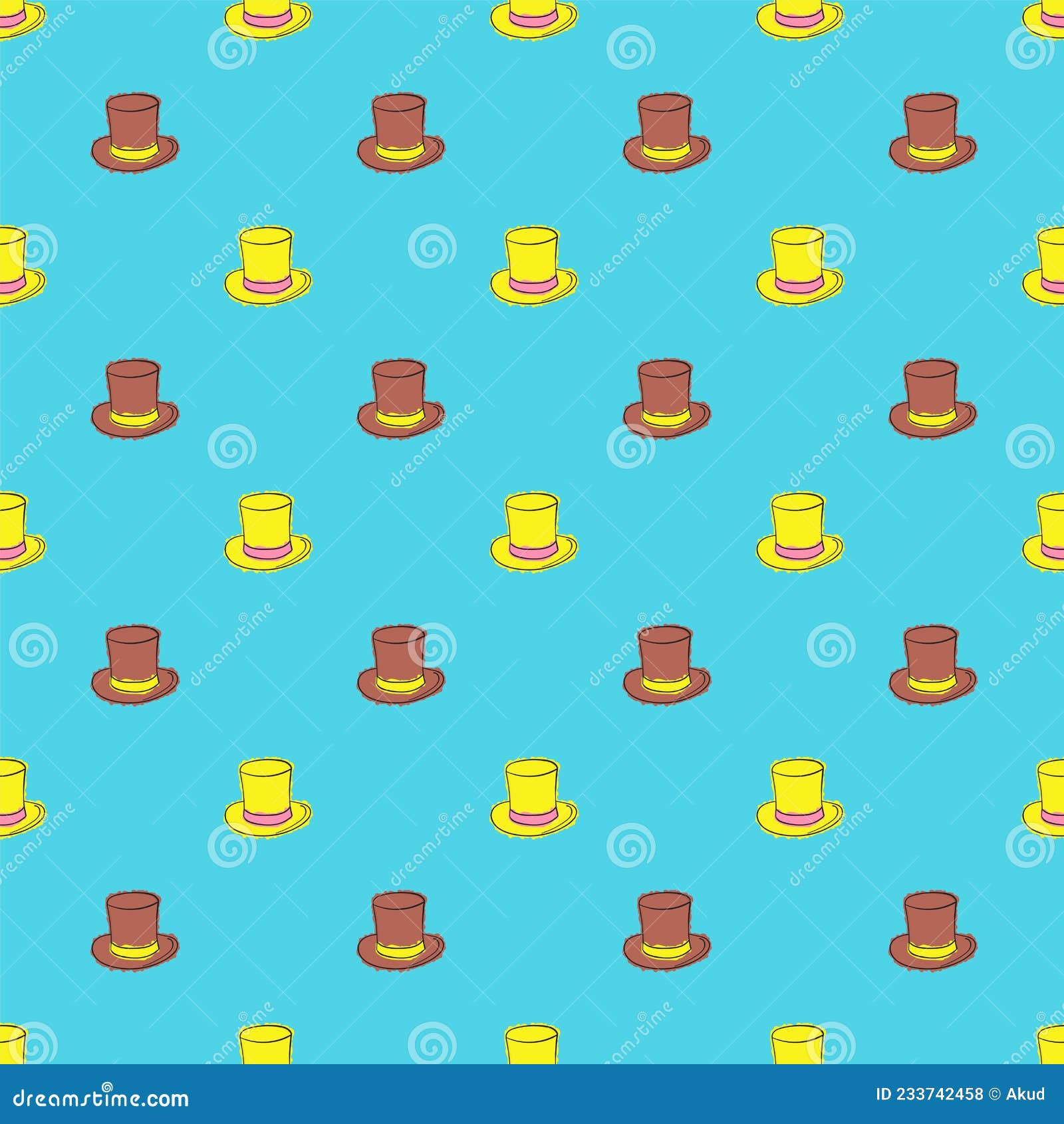 Top hat seamless pattern stock vector. Illustration of object - 233742458