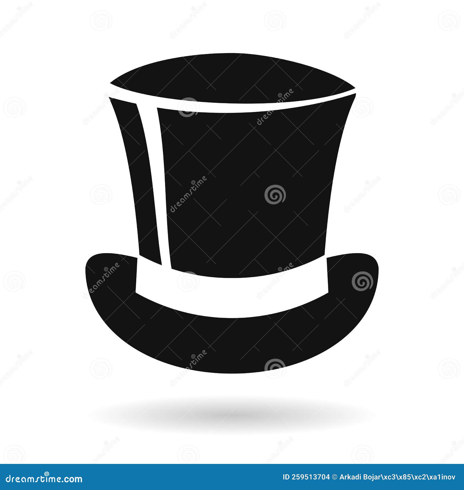 Top hat vector icon stock vector. Illustration of aristocrat 259513704