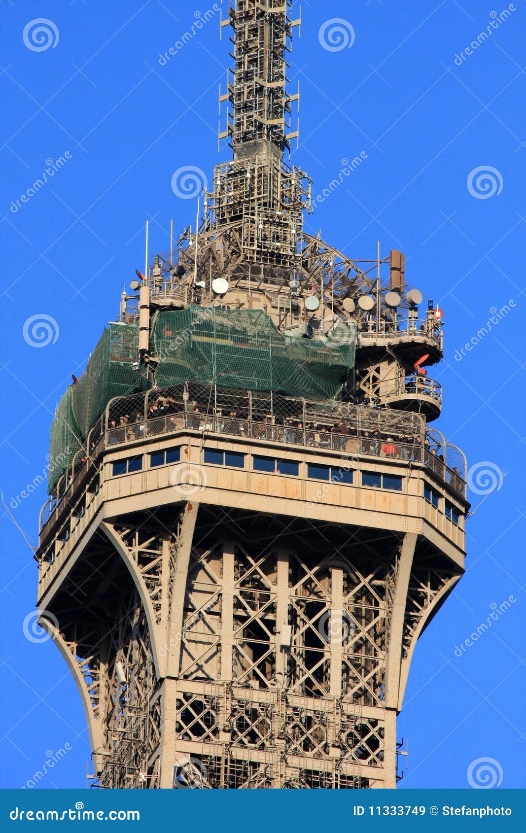 The Top Level of Eiffel Stock Image - Image of antenna, 11333749