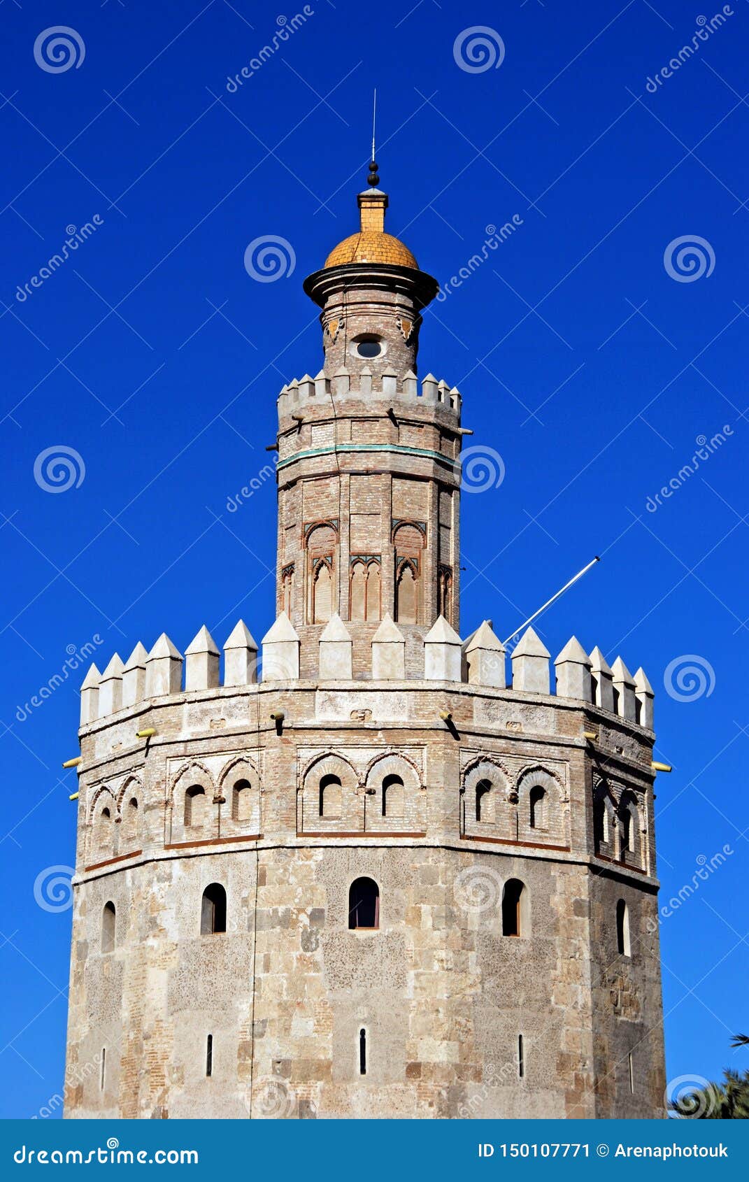 top of the torre del oro, seville, spain.