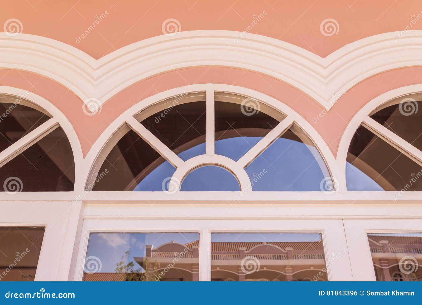 top part of window on top of door of chino-portuguese architectural style