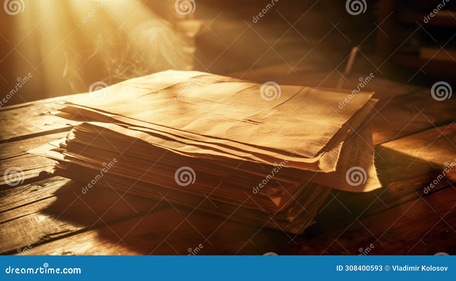 Top secret file folder on a table in a mysterious light scene stock