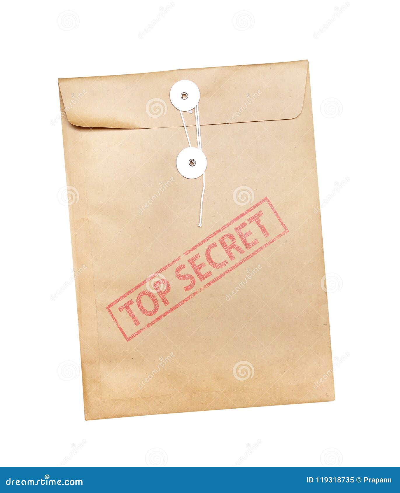 top secret package  over a white background.
