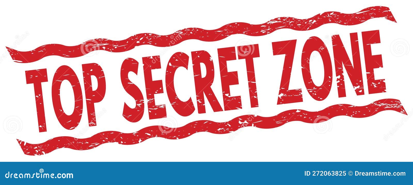TOP SECRET ZONE Text on Red Lines Stamp Sign Stock Illustration