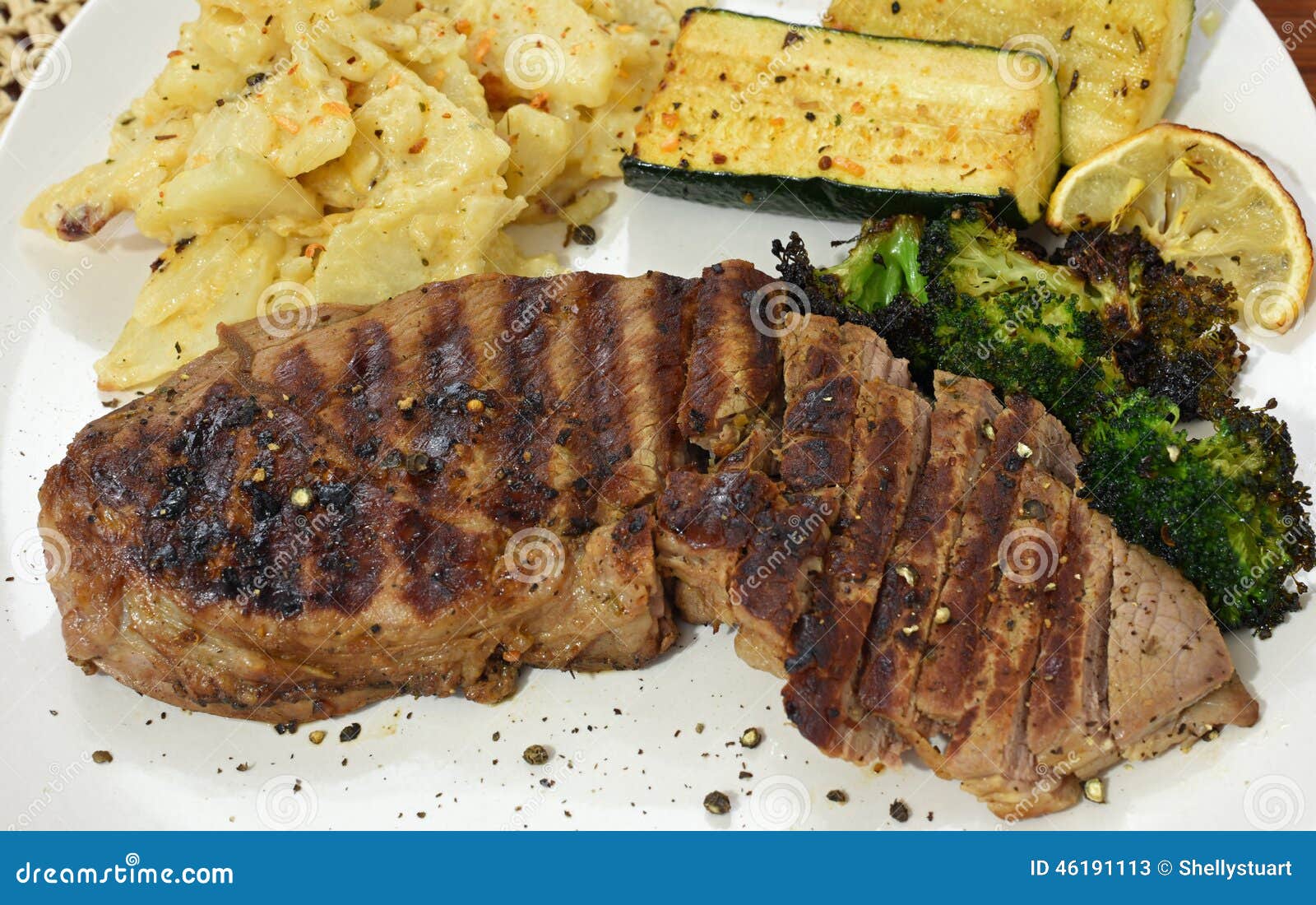 Top Sirloin Steak Dinner stock image. Image of marinade 46191113