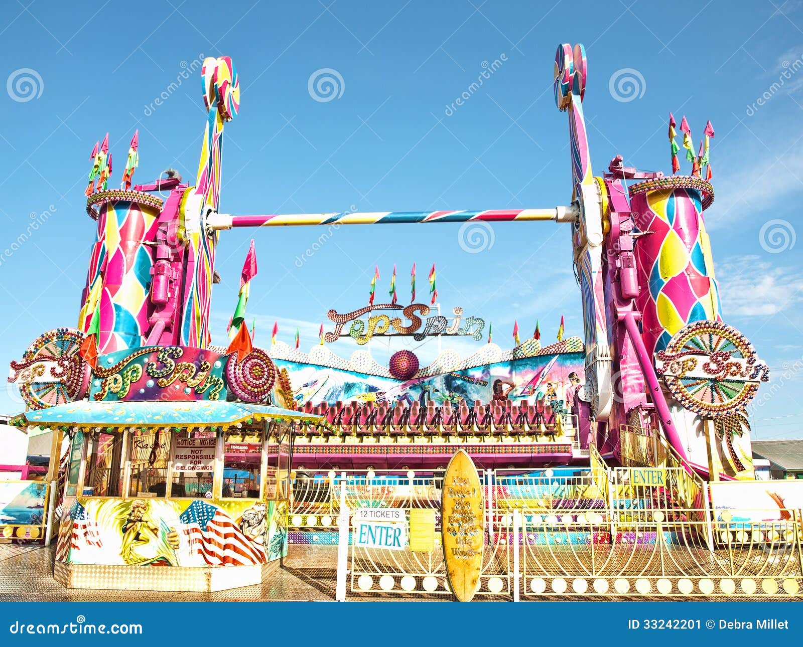 Top spin ride editorial photo. Image of colorful, amusement 33242201