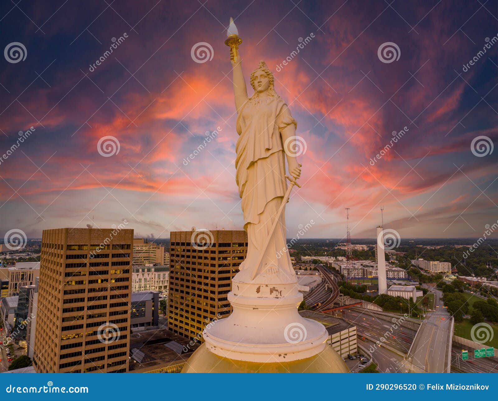Top Statue of the State Capitol Building Circa 2023 Stock Photo Image of elevation