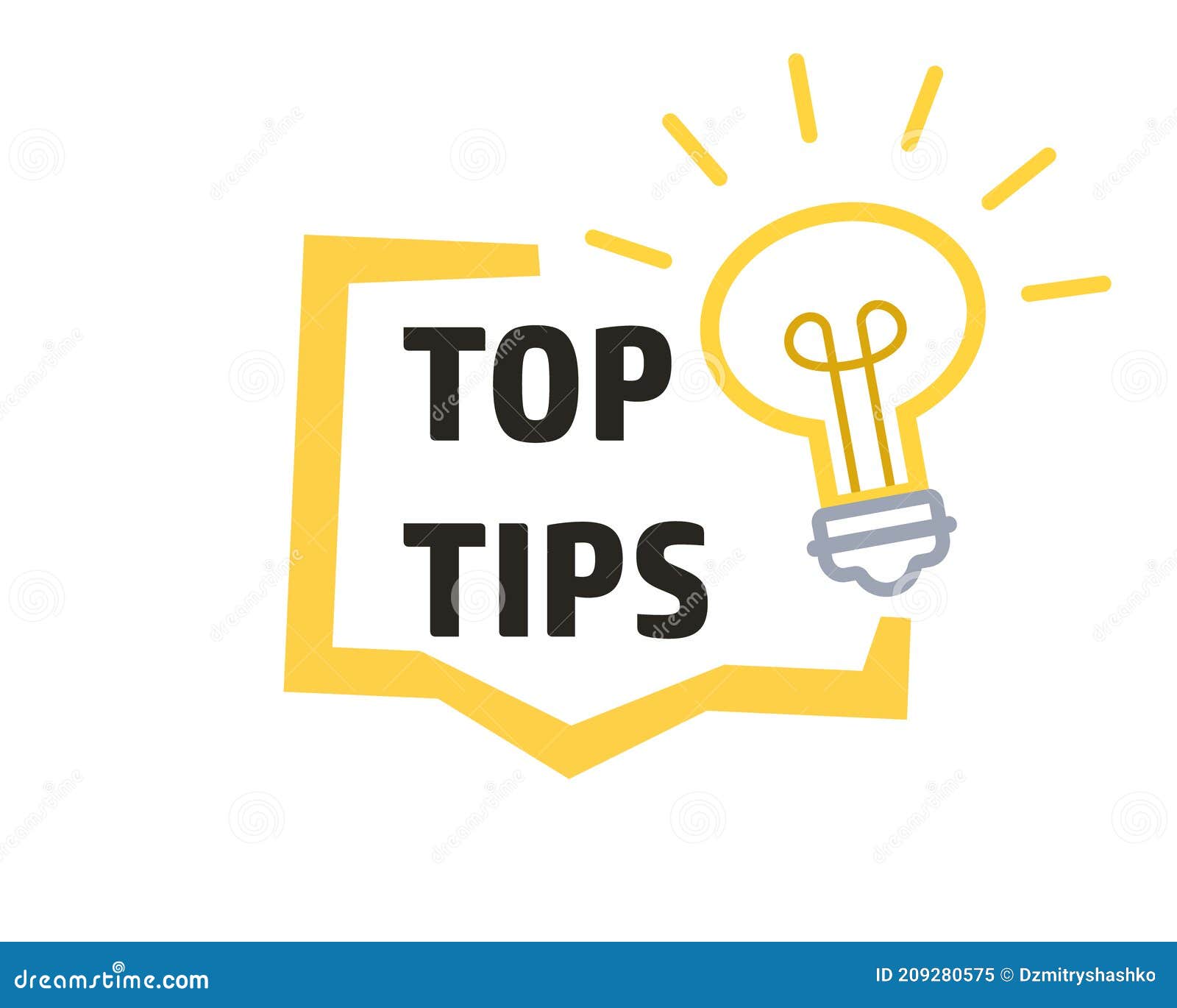 Top Tips Sign. Clipart Image Stock Vector Illustration of caution