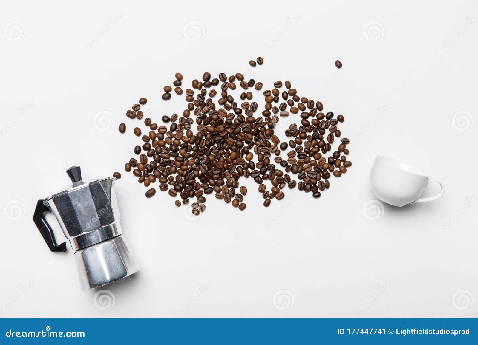 View of Aluminium Coffee Pot, Coffee Stock Image Image of beverage