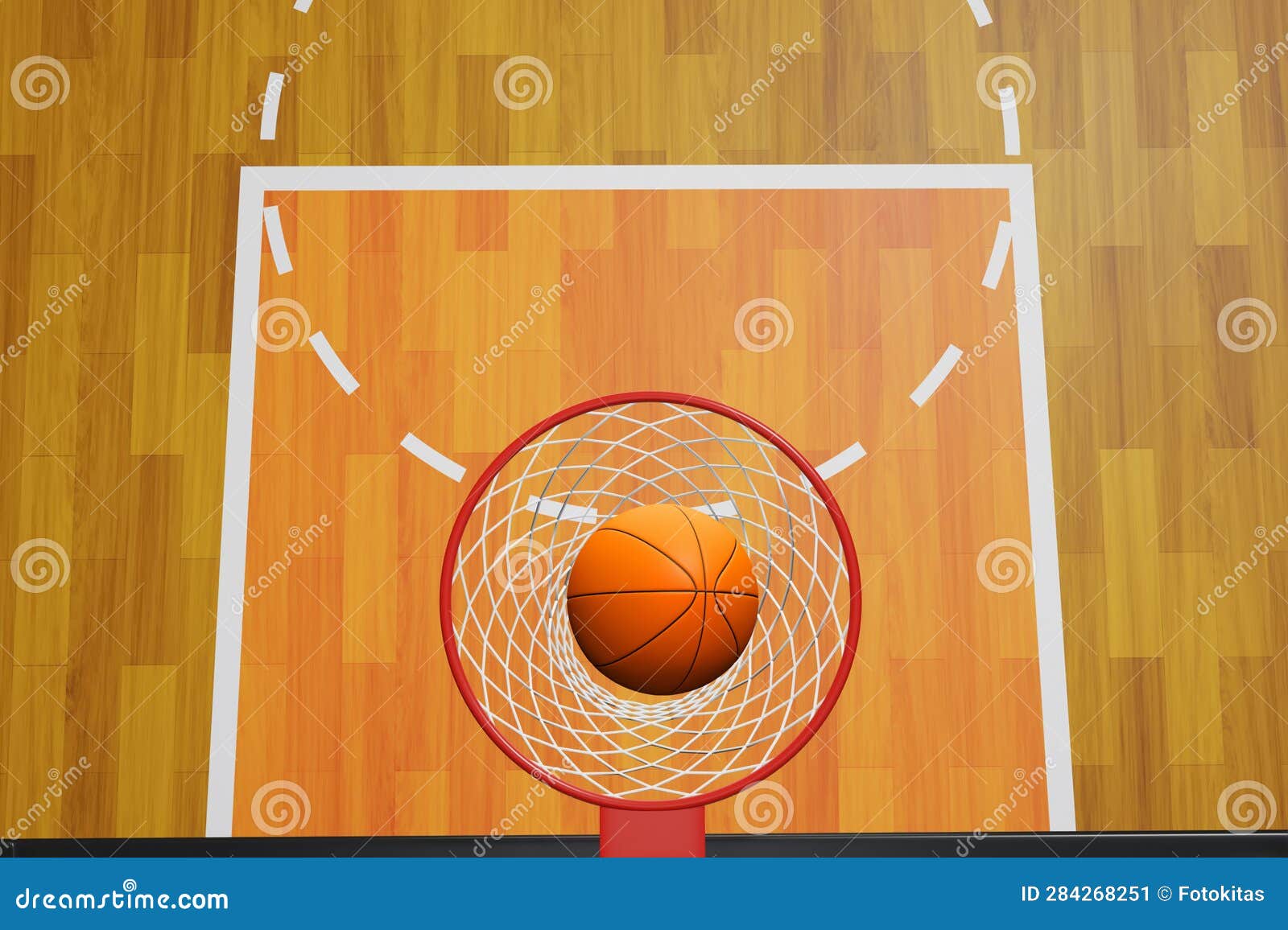 Top View Basketball Hoop on 3d Illustrations Stock Illustration
