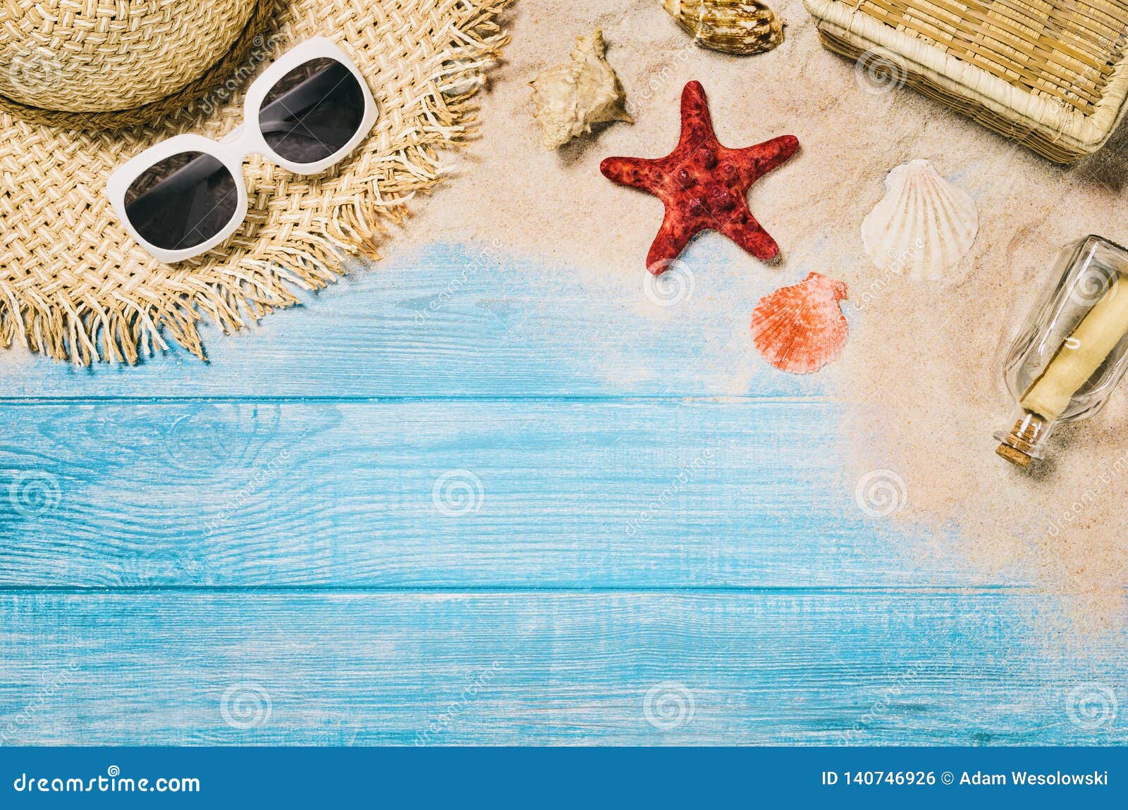 Top View Beach and Marine Planks. Background with Copy Space Stock ...