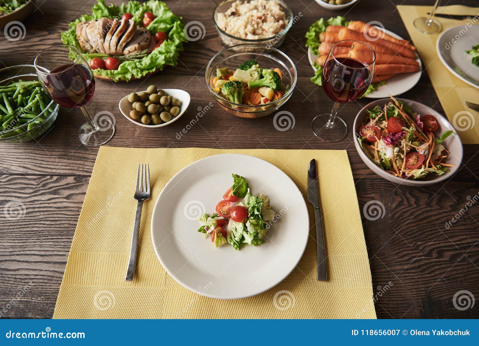 Dining Board Served for Three Persons Stock Image - Image of gourmet