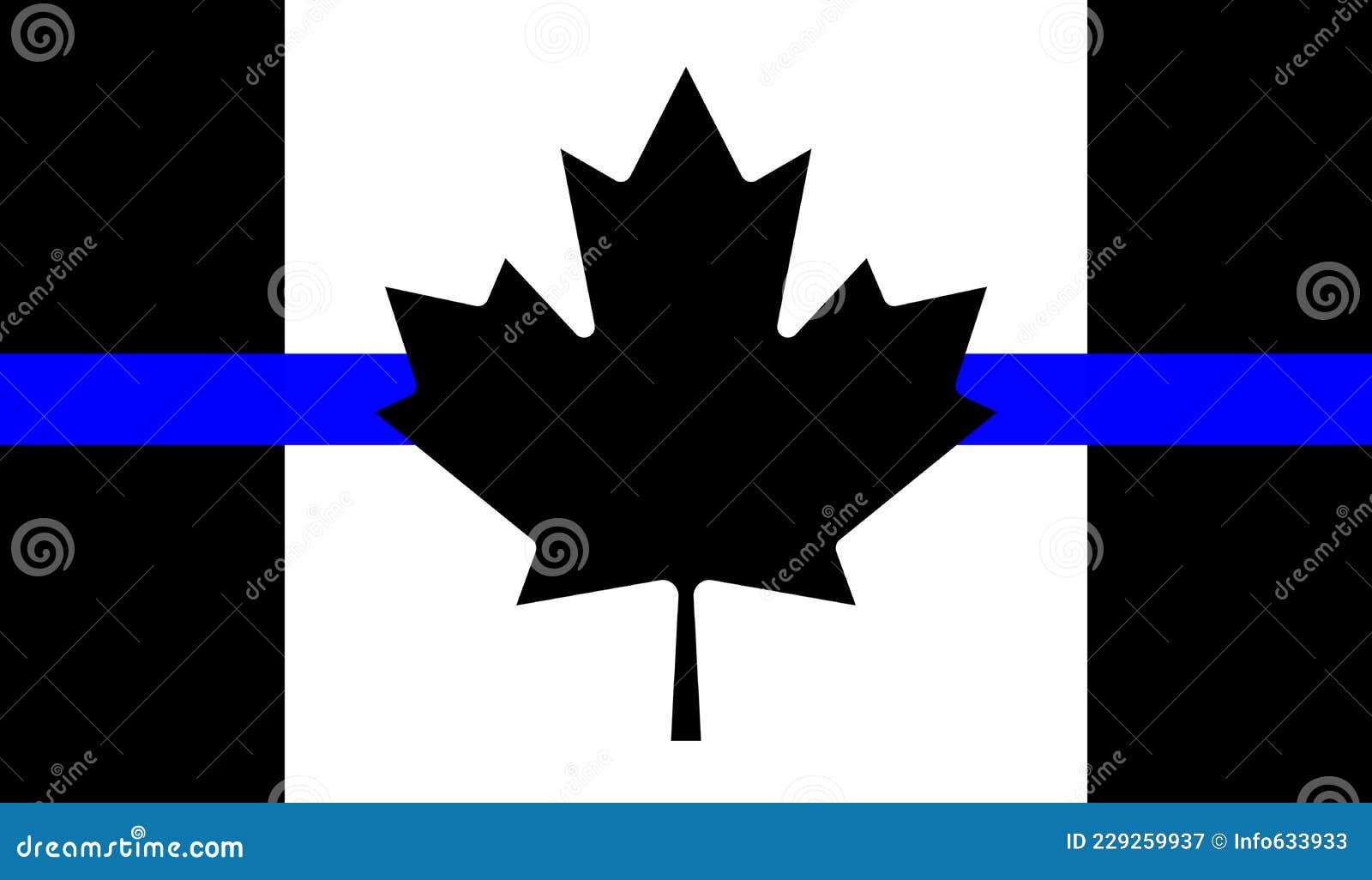 Top View of Blue Line, Canada Flag, No Flagpole. Plane Design, Layout