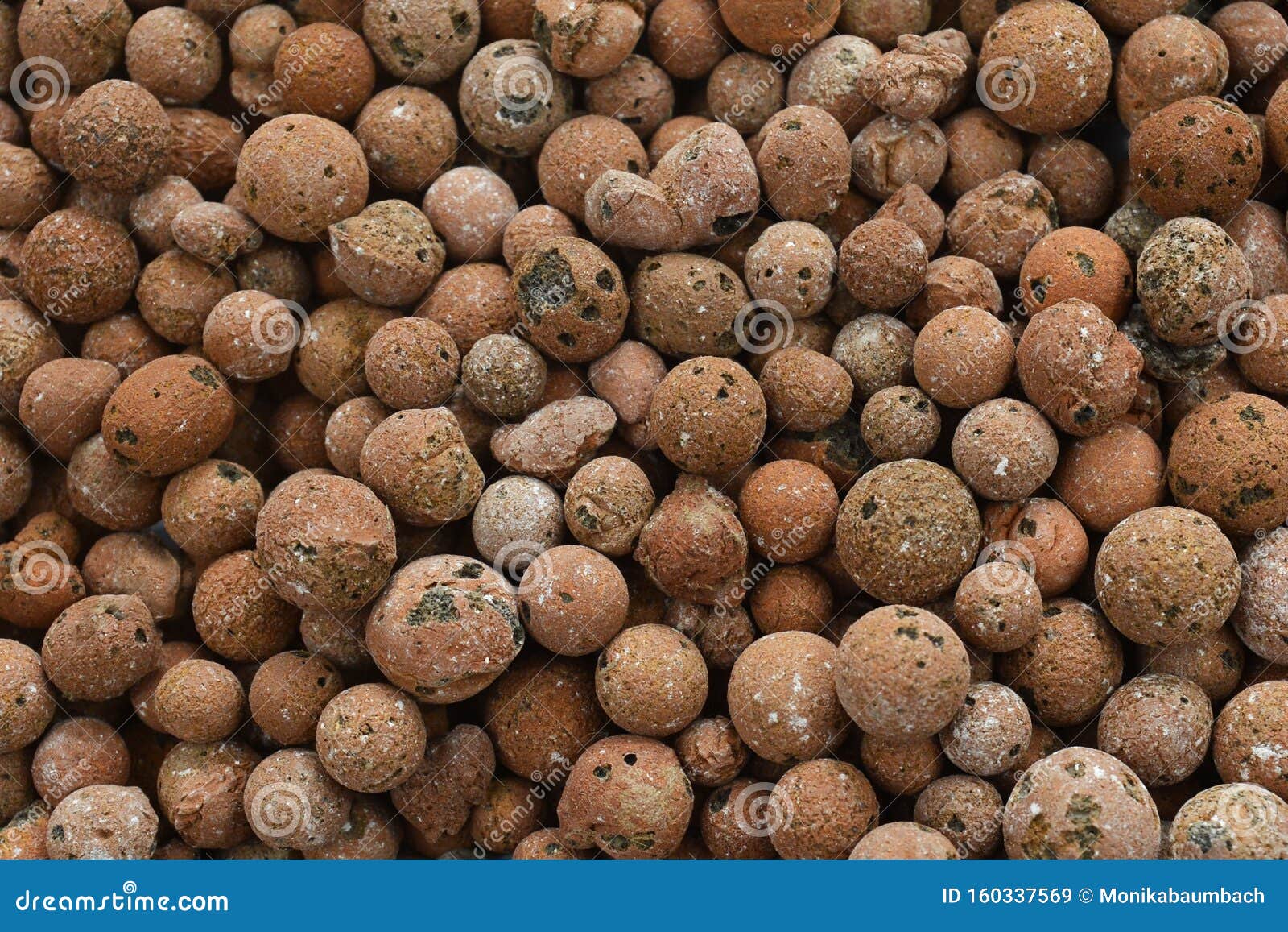 Top View Of Brown Round Expanded Clay Pellets For Keeping
