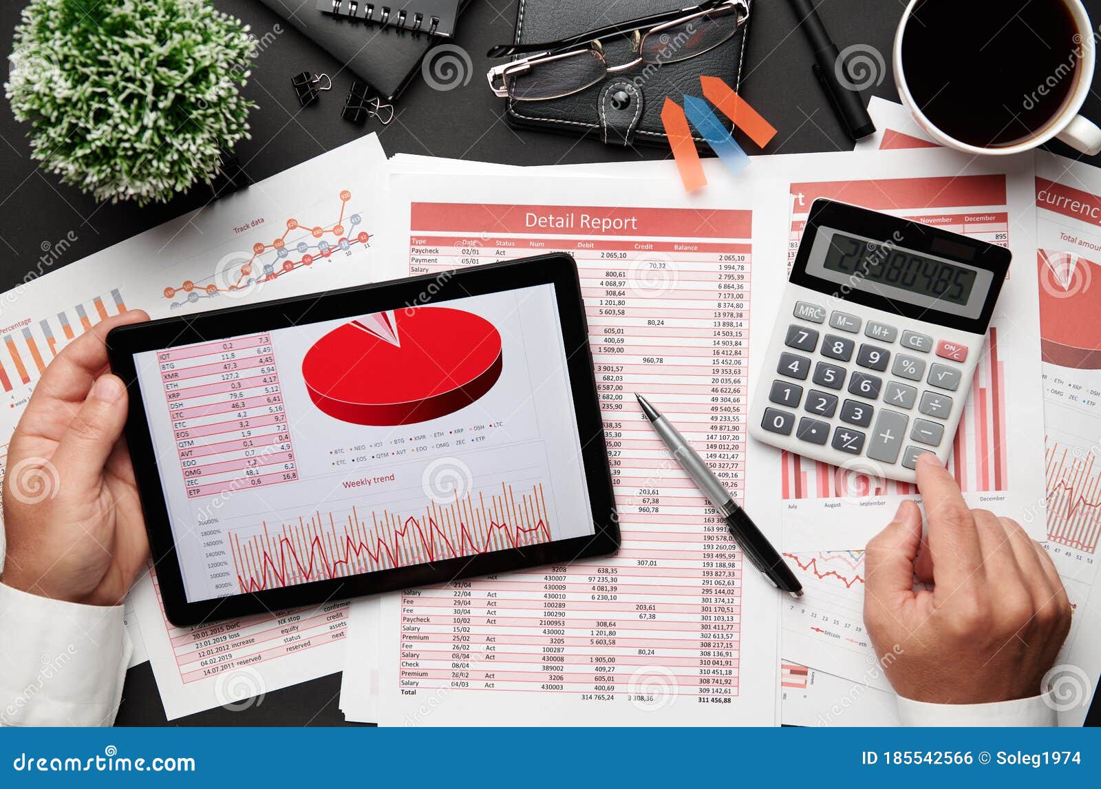 Top View Of Businessman S Hands Working With Tablet Pc And Financial Reports Modern Black Office Desk With Notebook Pencil And Stock Photo Image Of Layout Creative Top View Of Businessman S Hands Working With Tablet Pc And Financial Reports Modern Black Office Desk With Notebook Pencil And Stock Photo Image Of Layout Creative