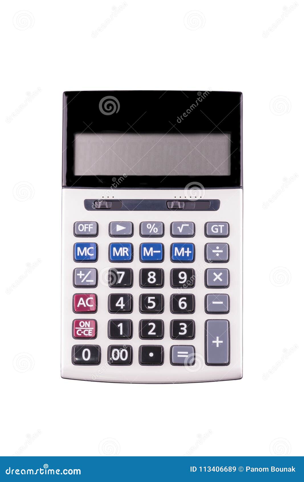 Top View of Calculator Device for Calculating the Numbers Stock Image