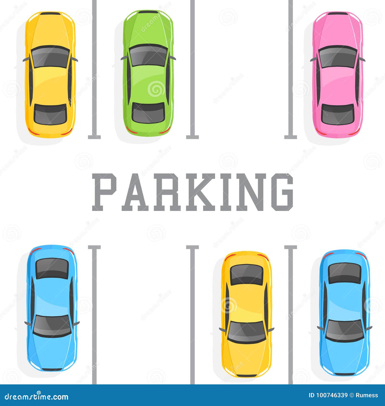 Top view of a car parking stock vector. Illustration of view - 100746339