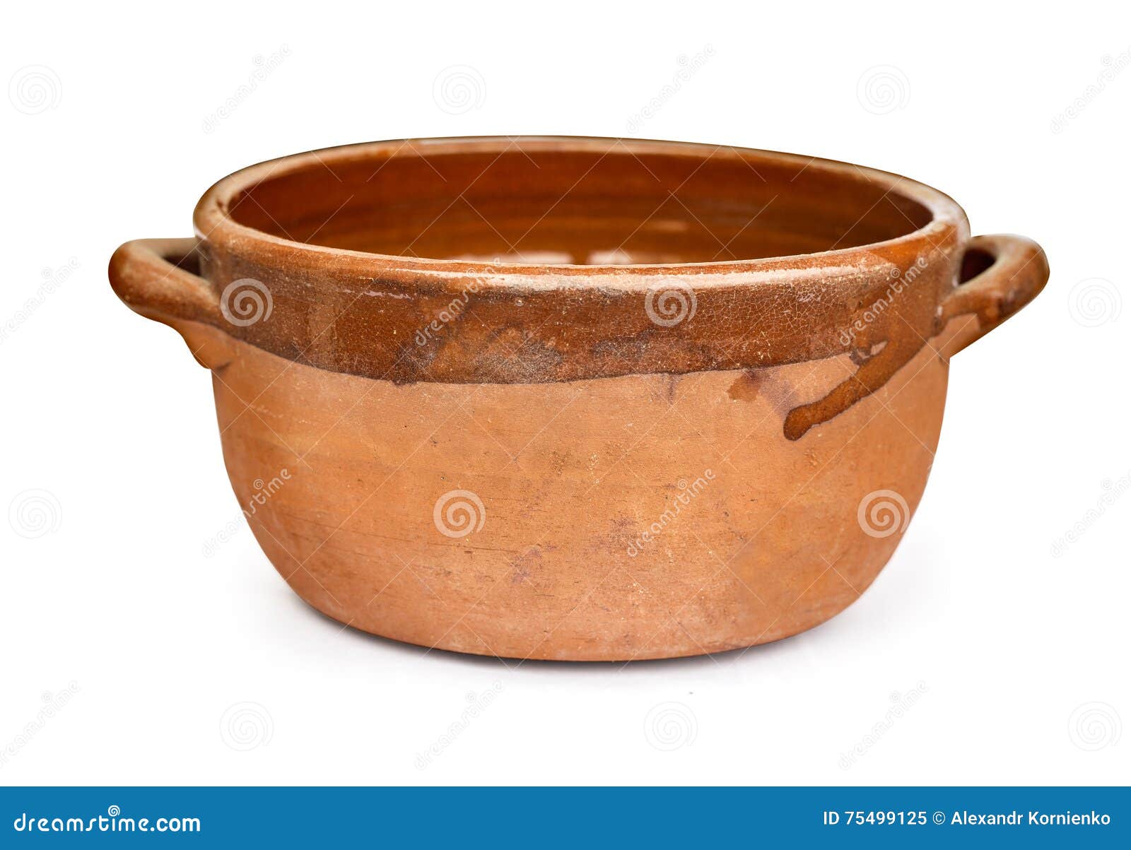 Top View of Ceramic Clay Pot Stock Image - Image of brown, white: 75499125