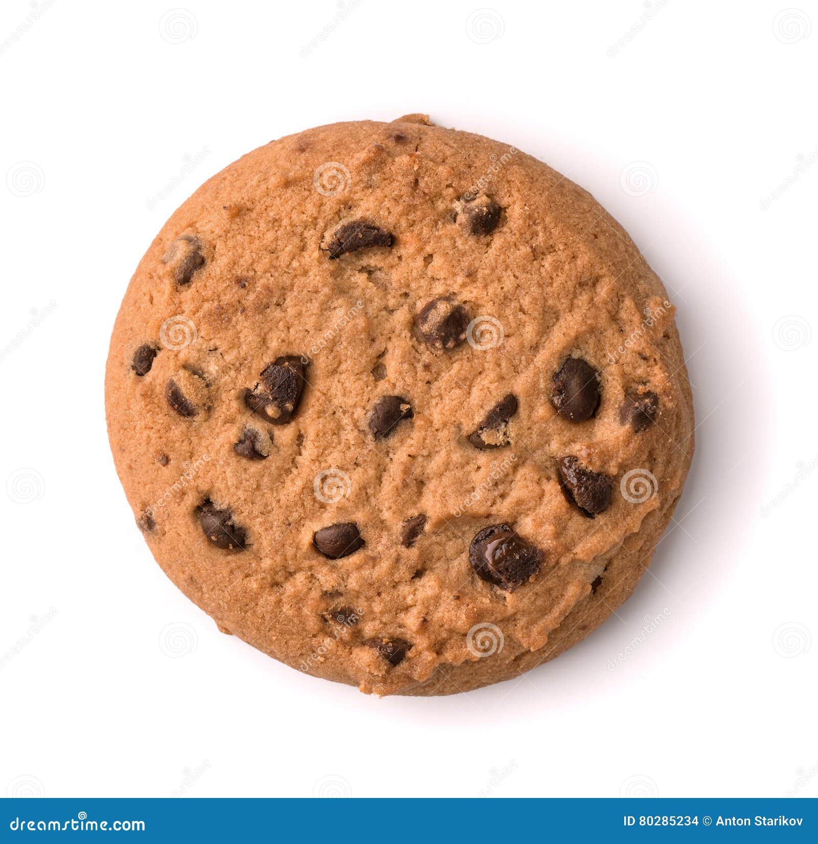 top view of chocolate chip cookie