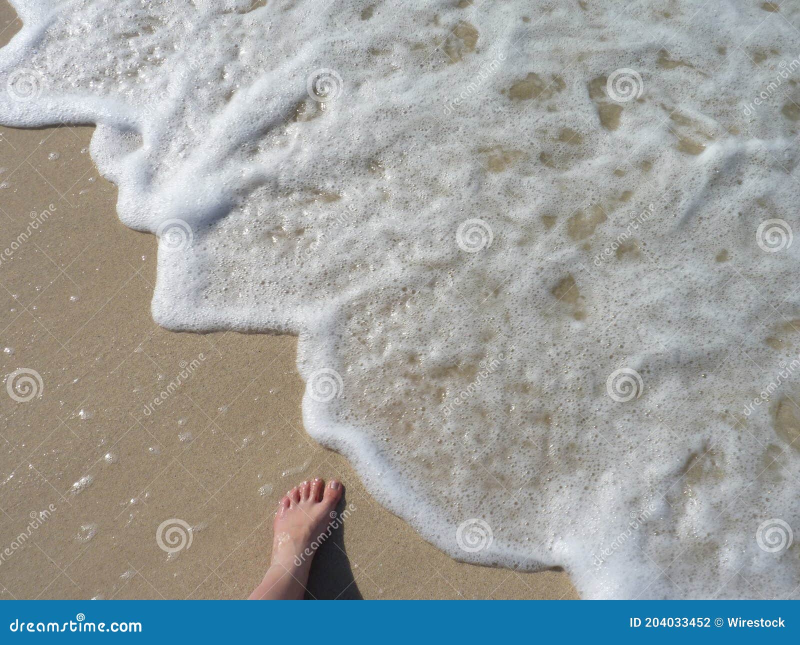 Top View Closeup of Seafoam and a Foot on the Seasho Stock Photo - Image of natural, surface